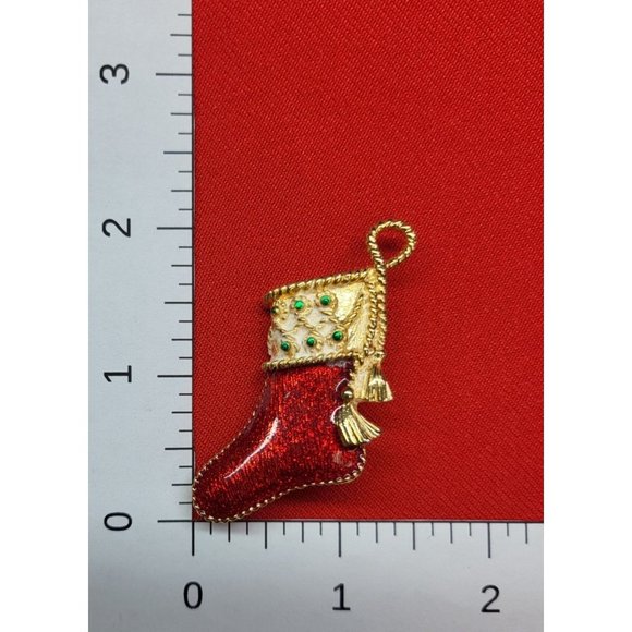 Christmas Pins/ Brooches Set of 3 Christmas Tree, Angel & Stocking Pins - Picture 10 of 12